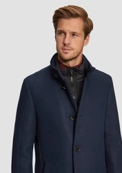 s.Oliver BLACK LABEL Langmantel Mantel mit fixiertem Stepp-Einsatz Dunkelblau/Blau