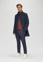 s.Oliver BLACK LABEL Langmantel Mantel mit fixiertem Stepp-Einsatz Dunkelblau/Blau