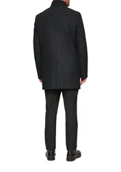 s.Oliver BLACK LABEL Langmantel Mantel mit fixiertem Stepp-Einsatz schwarz
