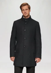 s.Oliver BLACK LABEL Langmantel Mantel mit fixiertem Stepp-Einsatz schwarz