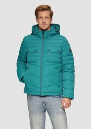 Allwetterjacke Gesteppte Jacke mit abnehmbarer Kapuze Logo