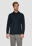 s.Oliver Langarmshirt Poloshirt Slim Fit Dunkelblau/Blau