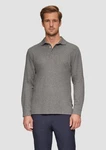 s.Oliver Langarmshirt Poloshirt Slim Fit Grau