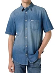 Wrangler Kurzarmhemd 1 PKT SHIRT Hellblau/Blau/Dunkelblau