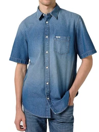 Jeanshemd Regular Fit Kurzarm - 1 PKT SHIRT Mid Stone