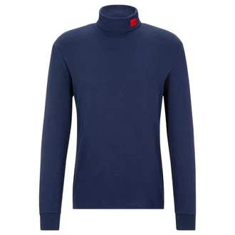HUGO T-Shirt Herren Longsleeve Style DEROLLO224 Dunkelblau/Blau