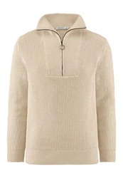 Hessnatur Strickpullover Bio-Baumwolle Khaki/Beige/Braun
