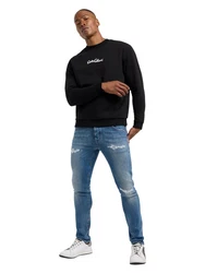 Carlo Colucci Sweatshirt Dioda Schwarz/Gelb/Hellblau