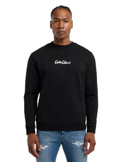 Carlo Colucci Sweatshirt Dioda Schwarz/Gelb/Hellblau