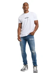 Carlo Colucci T-Shirt Dinardo Weiß/Grau/Gelb/Hellblau/Creme/Grün