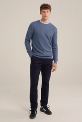 WE Fashion Sweater Dunkelblau/Blau/Grau
