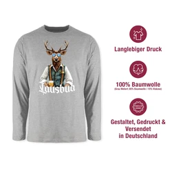 Shirtracer Rundhalsshirt Lausbua Lausbub Schlawiner Lauser Mode für Oktoberfest Herren Grau/Braun/Türkis/Hellgrau