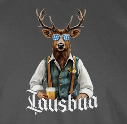 Shirtracer Rundhalsshirt Lausbua Lausbub Schlawiner Lauser Mode für Oktoberfest Herren Türkis/Braun/Hellgrau/Grün