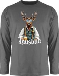 Shirtracer Rundhalsshirt Lausbua Lausbub Schlawiner Lauser Mode für Oktoberfest Herren Türkis/Braun/Hellgrau/Grün