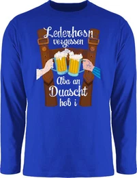 Rundhalsshirt Lederhosn vergessen Aba an Duascht hob i Mode fr Oktoberfest Herren