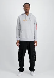 Alpha Industries Hoodie Alpha Label Grau/Hellgrau/Silber