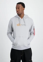 Alpha Industries Hoodie Alpha Label Grau/Hellgrau/Silber
