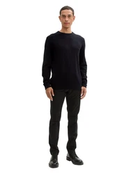 TOM TAILOR Strickpullover mit recyceltem Kaschmir Schwarz/Dunkelblau