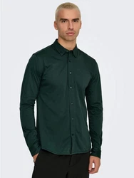 ONLY & SONS Langarmhemd ONSROBIN B/U LS Stretch Shirt NOOS Dunkelgrün/Grün
