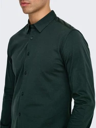 ONLY & SONS Langarmhemd ONSROBIN B/U LS Stretch Shirt NOOS Dunkelgrün/Grün