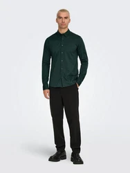 ONLY & SONS Langarmhemd ONSROBIN B/U LS Stretch Shirt NOOS Dunkelgrün/Grün