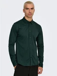 ONLY & SONS Langarmhemd ONSROBIN B/U LS Stretch Shirt NOOS Dunkelgrün/Grün