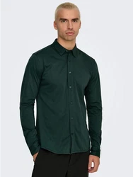ONLY & SONS Langarmhemd ONSROBIN B/U LS Stretch Shirt NOOS Dunkelgrün/Grün