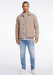 LINDBERGH Hemdjacke Oberhemd Beige/Braun/Khaki