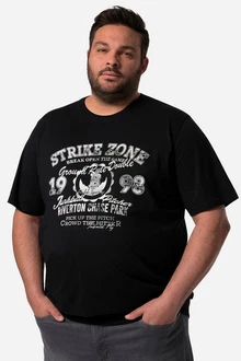 Men Plus T-Shirt Halbarm Bauchfit Frontdruck Men Plus T-Shirt Halbarm Bauchfit Frontdruck