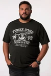 Men Plus T-Shirt Halbarm Bauchfit Frontdruck Schwarz/Rosa/Grün