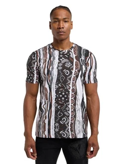CARLO COLUCCI T-Shirt Dini Schwarz/Orange/Grün/Grau