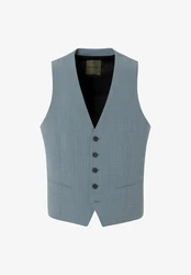 BENVENUTO. Anzugweste SECCHIA Slim-Fit Grau/Blau/Hellblau