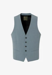 BENVENUTO. Anzugweste SECCHIA Slim-Fit Grau/Blau/Hellblau