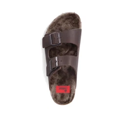 Rieker Herren Pantolette Dunkelbraun/Braun/Grau/Beige