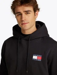 Tommy Jeans Sweatshirt TJM REG ESSENTIAL FLAG HOOD EXT Schwarz