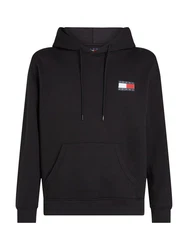 Tommy Jeans Sweatshirt TJM REG ESSENTIAL FLAG HOOD EXT Schwarz