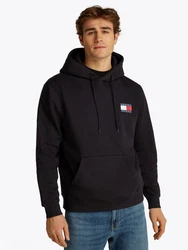 Tommy Jeans Sweatshirt TJM REG ESSENTIAL FLAG HOOD EXT Schwarz