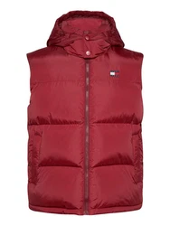 Tommy Jeans Steppweste TJM ALASKA VEST Abnehmbare Kapuze Dunkelrot/Rot/Bordeaux