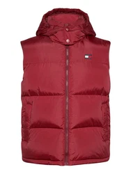 Tommy Jeans Steppweste TJM ALASKA VEST Abnehmbare Kapuze Dunkelrot/Rot/Bordeaux