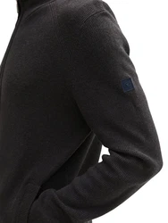 TOM TAILOR Strickpullover Strickjacke Regular Fit anthrazit