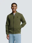 NO EXCESS Sweatshirt Sweater Full Zipper Pique Bomber Dunkelgrün/Khaki