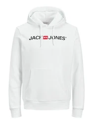 JACK & JONES Male Hoodie Logo knallrot/schwarz/weiß