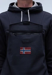 Napapijri Hoodie BURGEE blau/dunkelrot/schwarz/offwhite