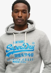 Superdry Kapuzensweatshirt Neon VL Graphic Hoodie Hellgrau/grau (athletic grau marl)