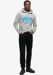 Superdry Kapuzensweatshirt Neon VL Graphic Hoodie Hellgrau/grau (athletic grau marl)
