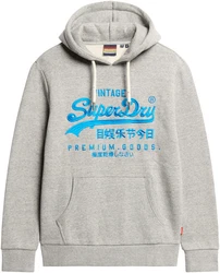 Superdry Kapuzensweatshirt Neon VL Graphic Hoodie Hellgrau/grau (athletic grau marl)