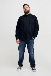 Blend Langarmhemd BHBShirt Dunkelblau/Hellblau/Schwarz/Blau