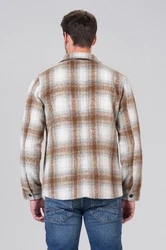 Miracle of Denim Kurzarmhemd Men Flanell Shirt Beige/Braun/Creme