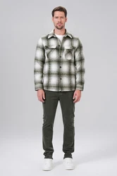 Miracle of Denim Kurzarmhemd Men Flanell Shirt Hellgrau/Dunkelgrün/Grün/Hellgrün/Neonfarben