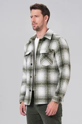 Miracle of Denim Kurzarmhemd Men Flanell Shirt Hellgrau/Dunkelgrün/Grün/Hellgrün/Neonfarben